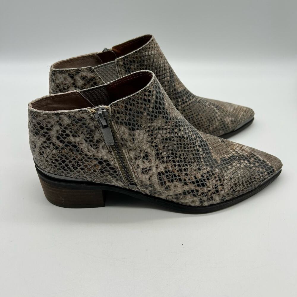 Lucky Brand Women's Bootie Shootie Zip Up Snake Skin Print Size 6M / 36 1/2 - Picture 2 of 11